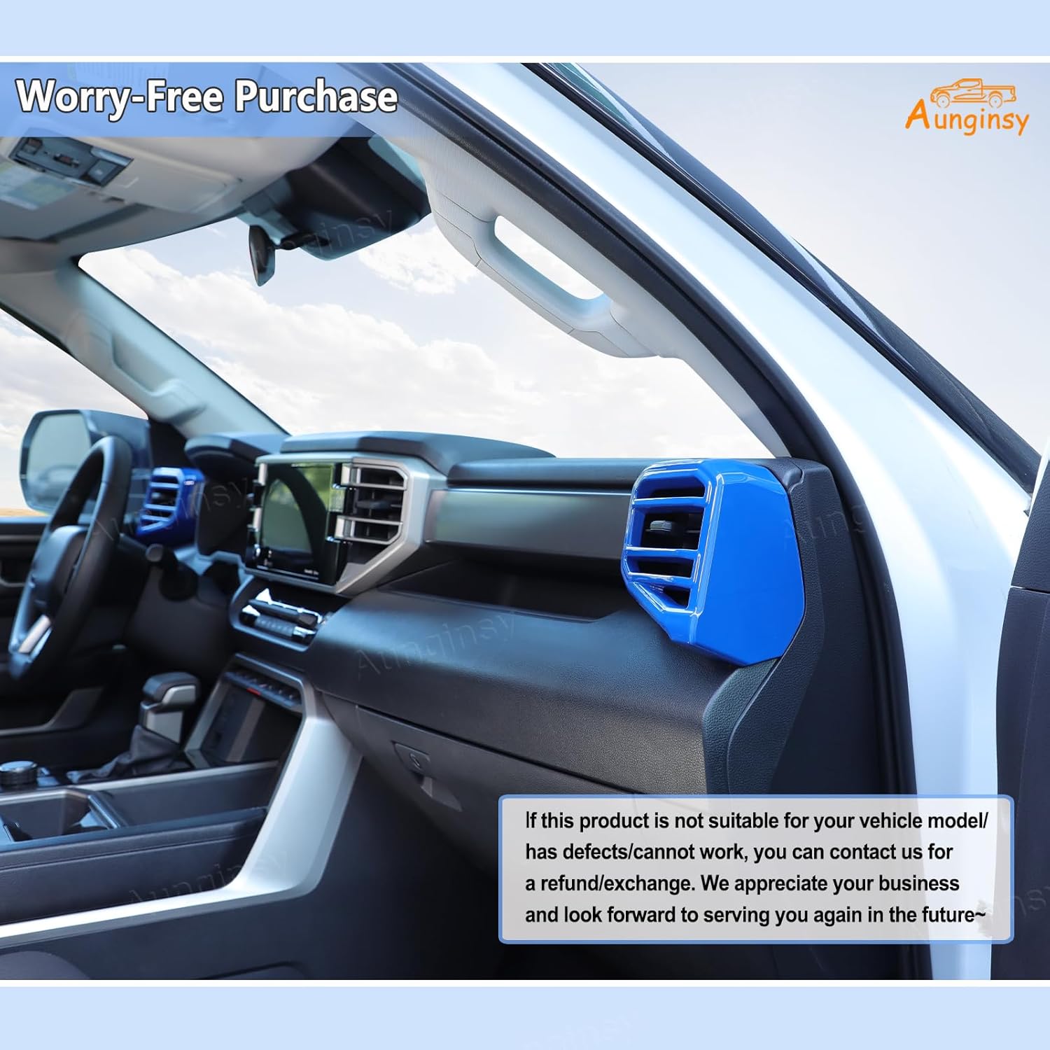 Car Center Console Air Outlet Cover Kit Compatible with Toyota Tundra 2022 Sequoia 2023 Center Console Side Air Outlet Trim Cover Center Console Air Outlet Vent Panel Decor Frame Protect Accessories