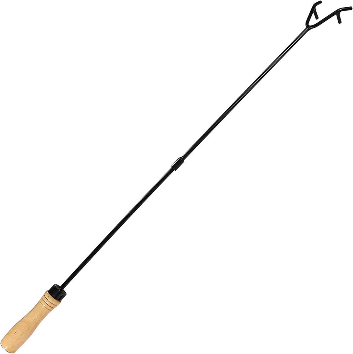 Sunnydaze 45-Inch Diameter 2mm Thick Steel Fire Pit Ring Insert and 32-Inch Steel Fire Pit Poker Stick with Wood Handle