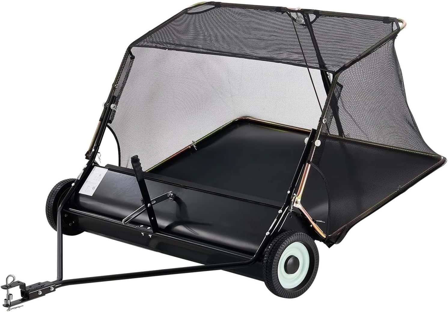 52 inch Tow Behind Lawn Sweeper,26 cu. ft Large Capacity,Heavy Duty,Folding Leaf Collector with Dumping Rope,Adjustable Sweeping Height for Yard, Lawn, Farm