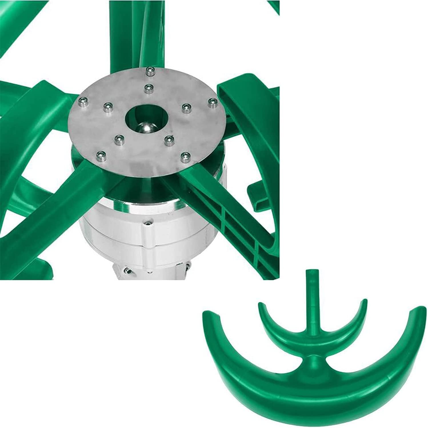 LiuSj JUnSt 9000W Vertical Axis Wind Turbines Generator Lantern, 5 Blades Motor Kit Windmill Energy Charge Turbines (Green),220V
