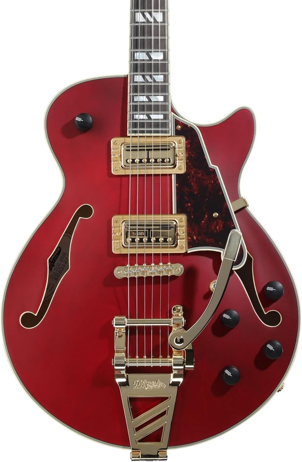 D'Angelico Deluxe Bob Weir 3 Semi-hollowbody Electric Guitar - Satin Trans Wine