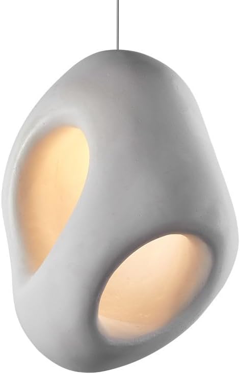 Modern Pendant Lights, Japanese Wabi-Sabi Style Resin Hanging Pendant Lamps with E26/E27 Base, Adjustable Cord Creative Kitchen Island Sink Chandeliers for Dining Room Living Room Bedroom