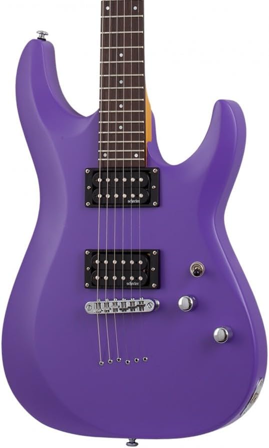 Schecter C-6 Deluxe Solid-Body Electric Guitar, Rosewood Fingerboard, Satin Purple