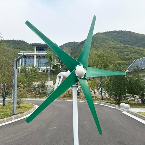 1200W Wind Turbine Generator Kit - 12V/24V/48V with MPPT Controller & 5 Green Blades, Automatic Wind Direction Adjustment, Ideal for Home & Street Lighting