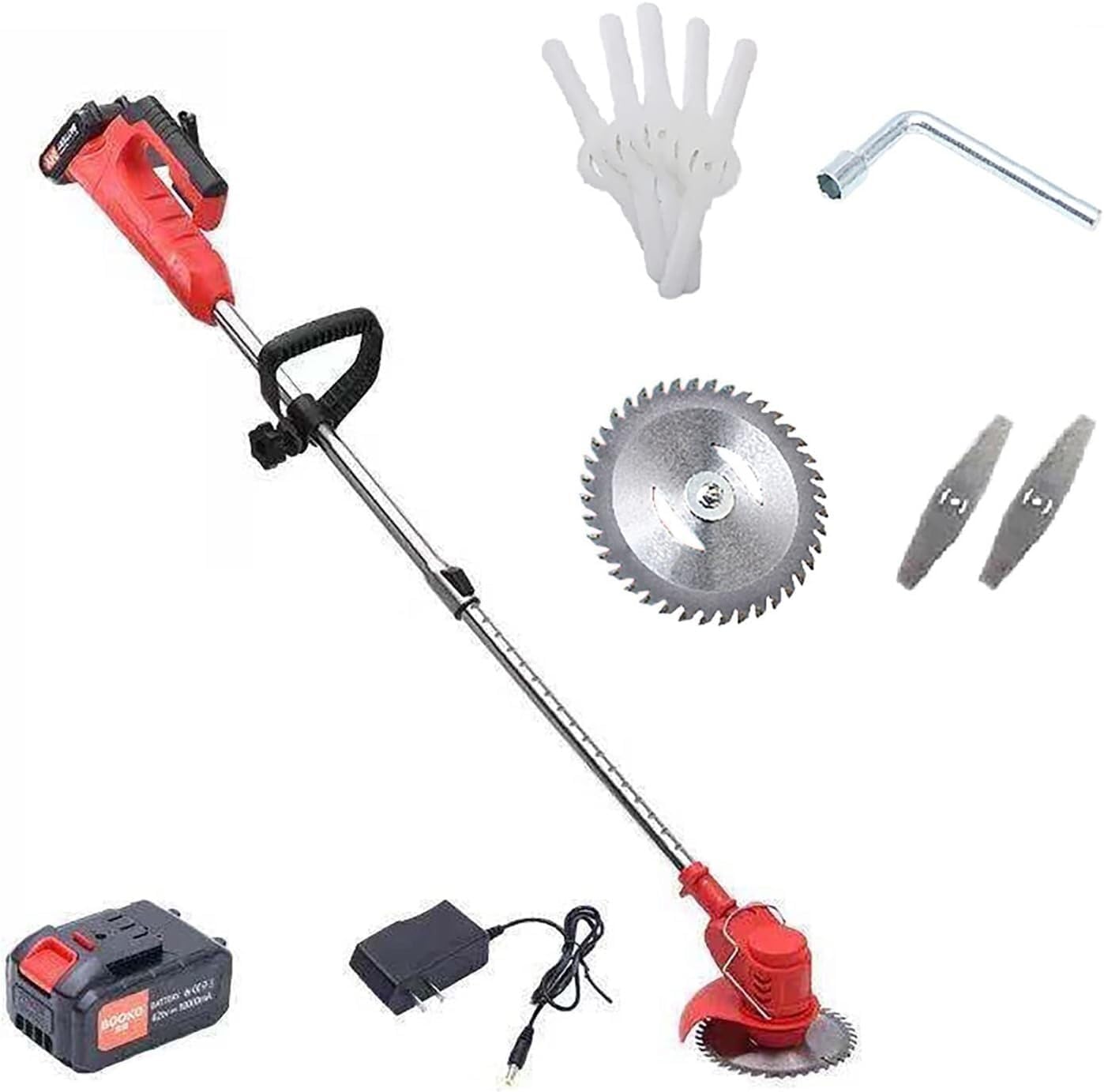 Cordless Lawn Mower, 24V Battery Adjustable Head Light Weeder Adjustable Length Rechargeable Lawn Mower Portable Garden Lawn Trimmer Outdoor