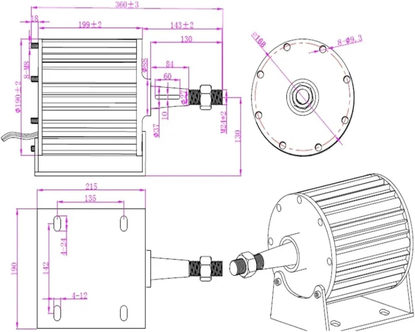 Generator AC tors 10KW 20KW 24V 48V Gearless Permanent Magnet Low RPM for Wind and Water Turbine Low Starting Speed for Home(with Base,110_20KW)
