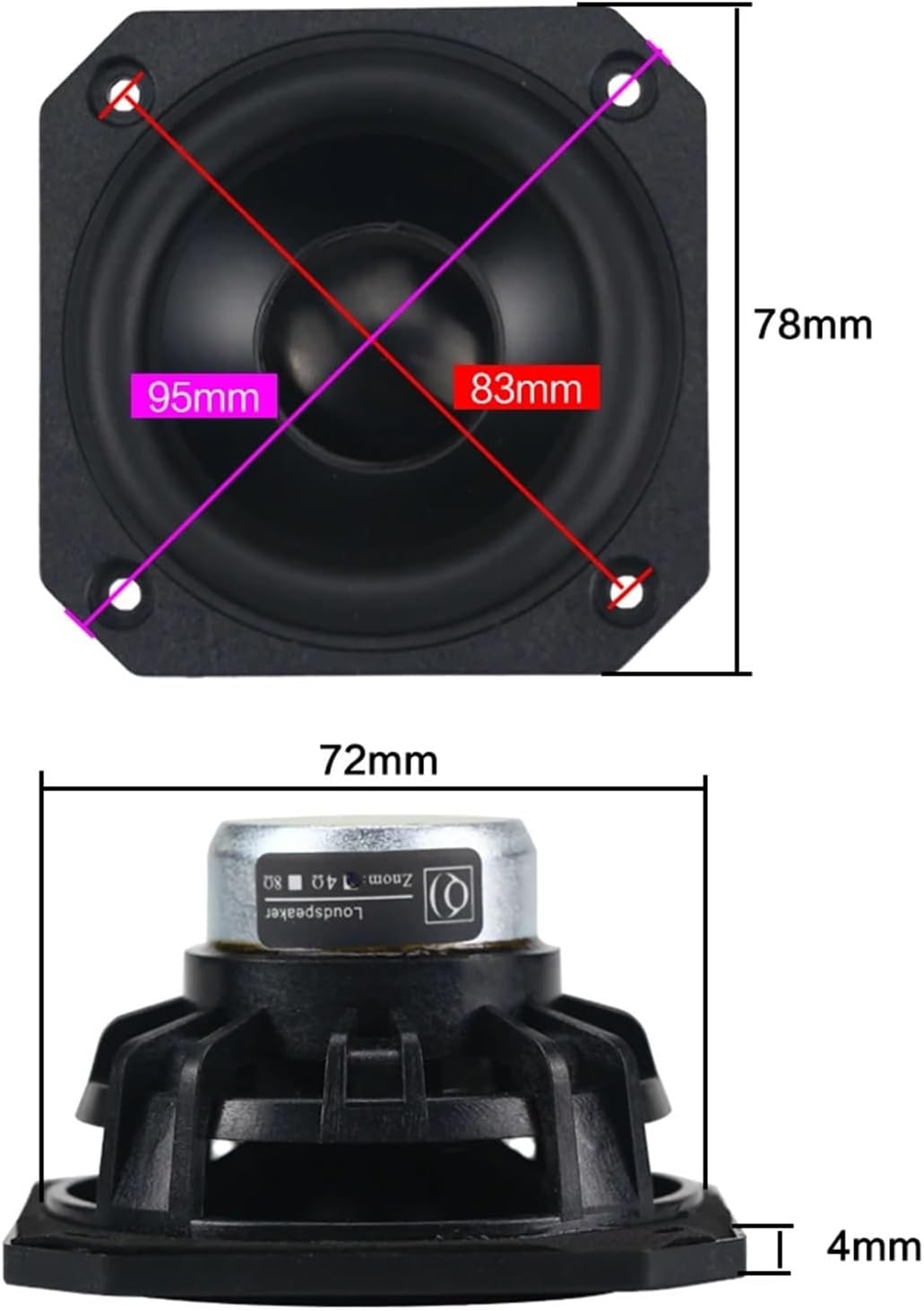 2pcs 3 Inch Full Range Speaker Car 4ohm 25W Speakers