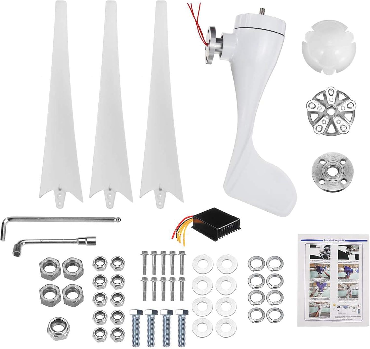 8000W Wind Power Turbines Generator, 5 Wind Blades Option with Waterproof Charge Controller Fit for Home Or Camping 12/24/48V,12V