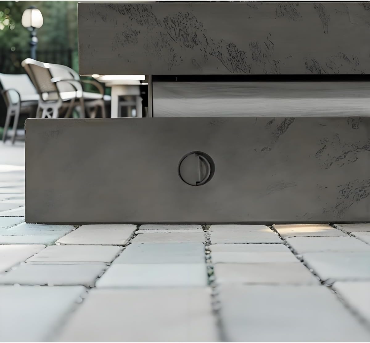 48-inch Rectangle Propane Fire Pit Table, 50,000 BTU Outdoor Gas Firepit with Adjustable Height & Glass Stones for Patio, Backyard - Cement Grey