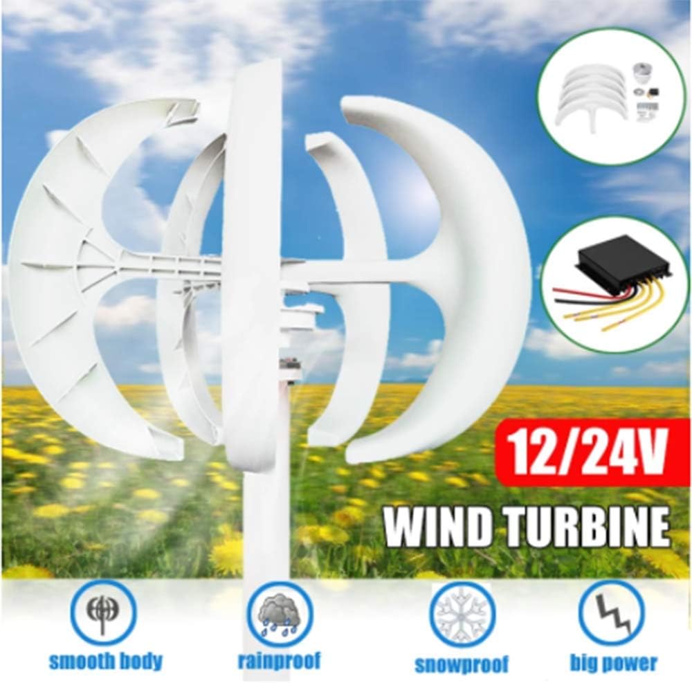 SISHUINIANHUA 12V/24V Wind Turbine Generator with Controller Lantern Vertical Axises Wind Generator for Residential Household Streetlight,4000w
