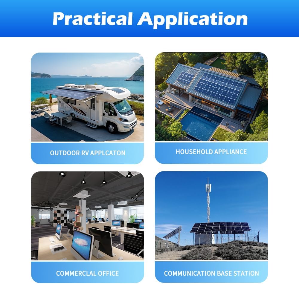 Ampinvt 1200W Pure sine Wave Solar Inverter 12V DC to 120V AC for Home Backup,Off-Grid Living,Built-in 40A MPPT Solar Controller,Solar & AC Input Charger,Compatible with Lifepo4 Battery