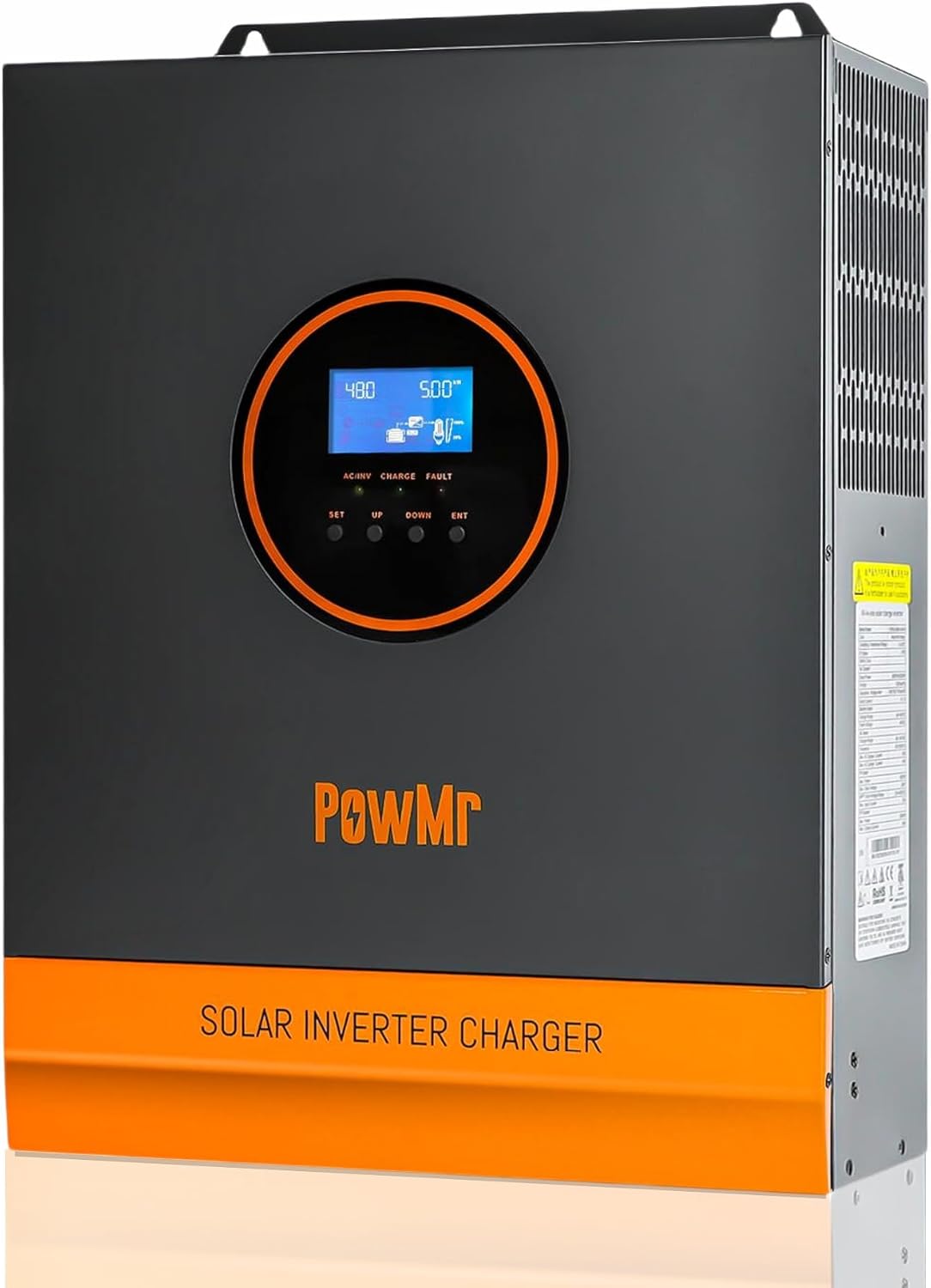 PowMr 3000W Solar Inverter, 24V DC to 120V AC with 80A MPPT Controller and 40A AC Charger Built-in, Pure Sine Wave Power Inverter 3000Watt, Max.PV Input 450V, Fit for Lithium Battery and Lead-Acid