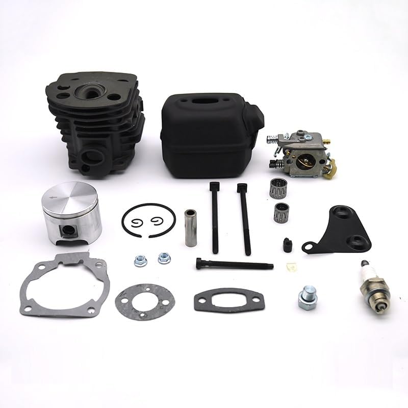 Garden Parts 46MM Cylinder Piston Carburetor Exhaust Muffler Chain Adjuster Tensioner Kit for Husqvarna 55 51 Garden Chainsaw Spare Part