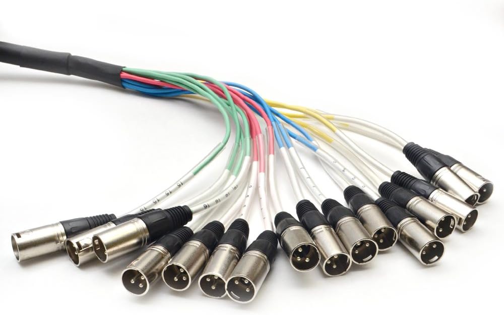 Seismic Audio - SARLX-16x25 - 16 Channel XLR Snake Cable - 25 Feet Long - Pro Audio Snake for Live Live, Recording, Studios, and Gigs - Patch, Amp, Mixer, Audio Interface 25'