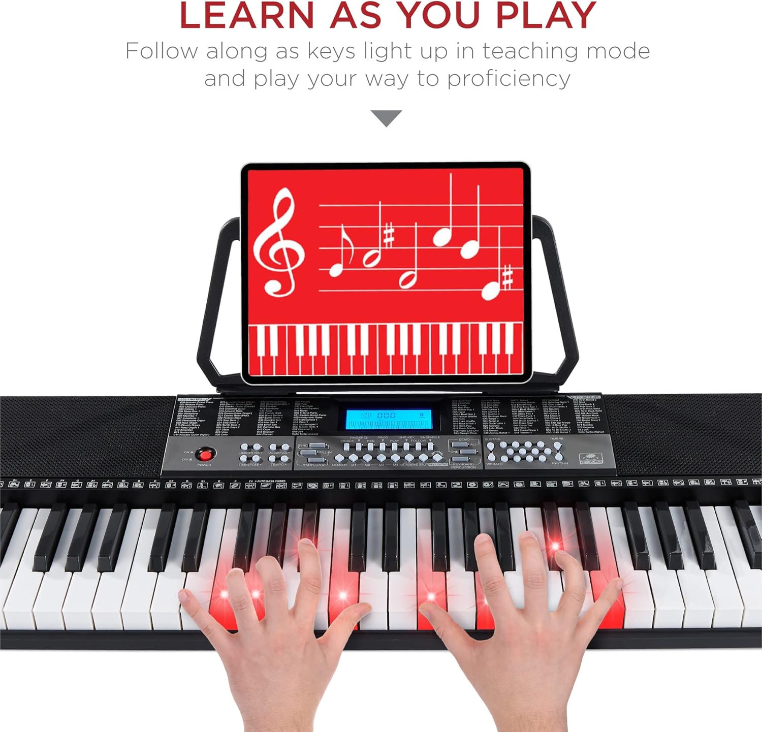 Best Choice Products 54-Key Electronic Keyboard Piano Portable Beginner Electric Keyboard Complete Set w/LCD Screen, Power Adapter, Teaching Modes, Music Sheet Stand, Built in Speakers