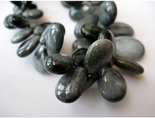 Cats Eye Briolette Beads, Cats Eye Beads, Pear Beads, 5x7mm To 7x11mm Each, 9 Inch Strand