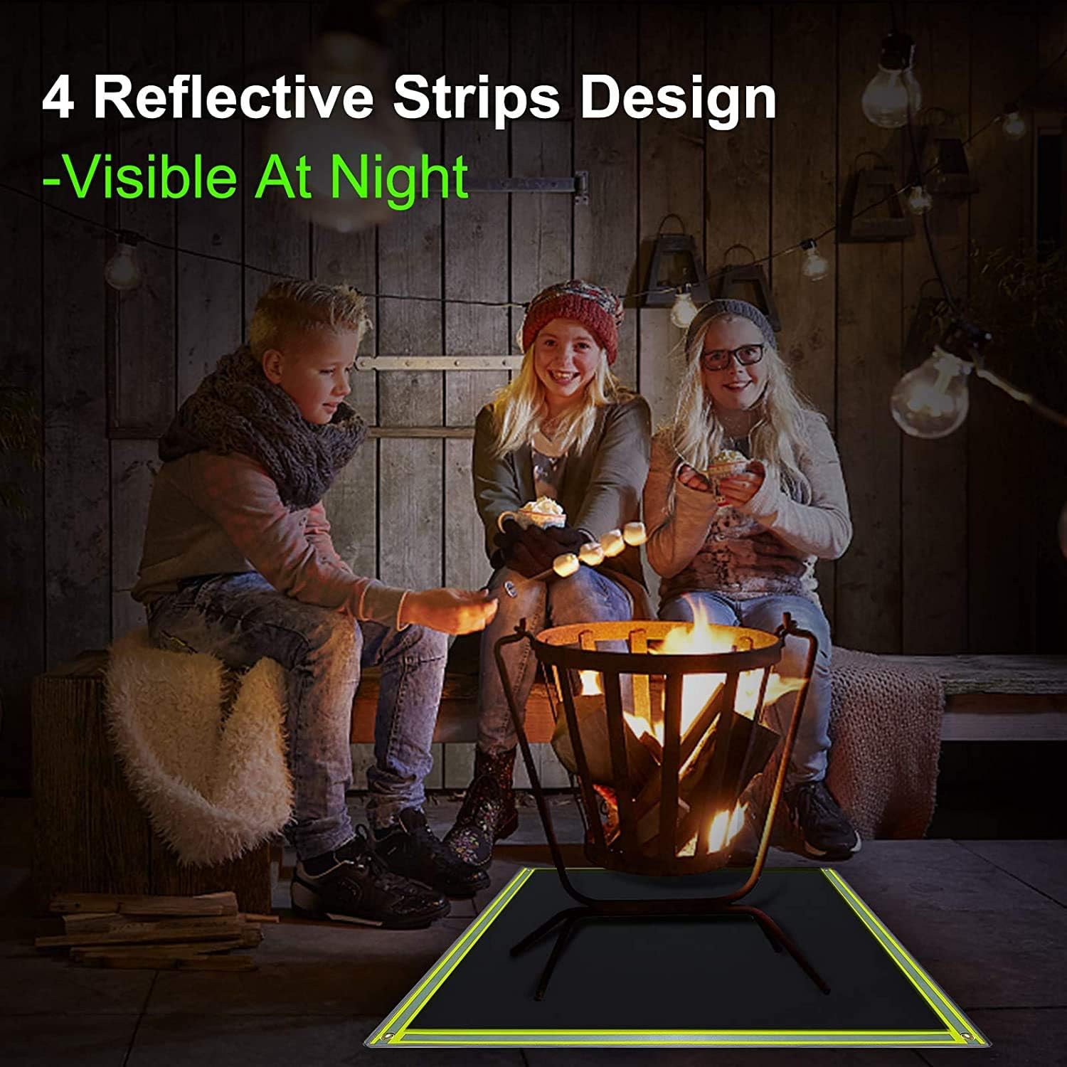 Fire Pit Mat | Square Ember Mat | Large Grill Mat | Under Grill Mat Pad, Protector for Wood Burning Fire Pit, Charcoal Grill, Deck, Lawn, Outdoor Patio,59 * 67 inch /1.5 * 1.7m