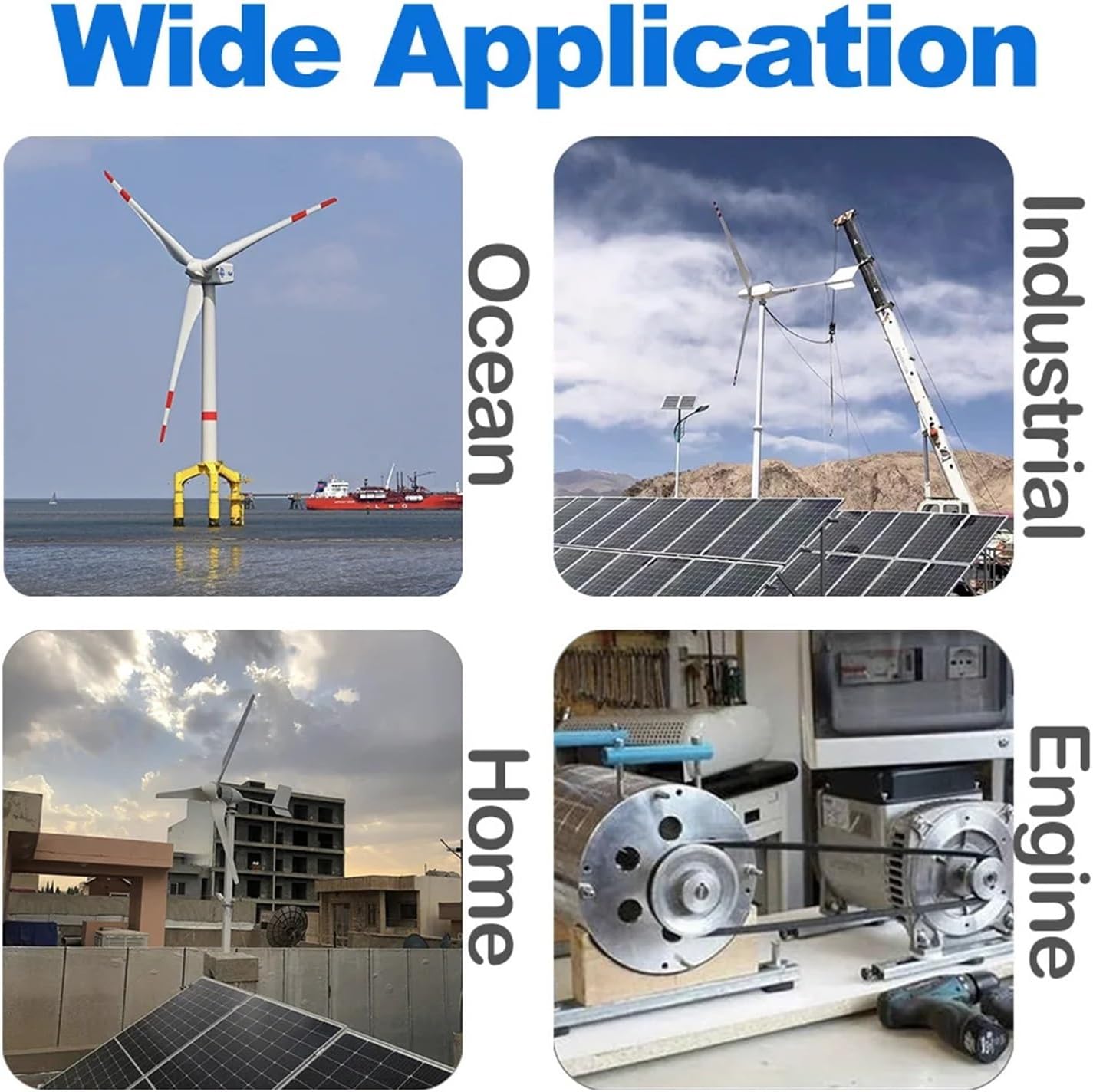 3000W Gearless Permanent Magnet Generator for Wind Turbine Water Turbine Low RPM Use for Charge Battery Make Power Energy System Low Starting Speed for Home(with Base,96V_ONLY Generator)