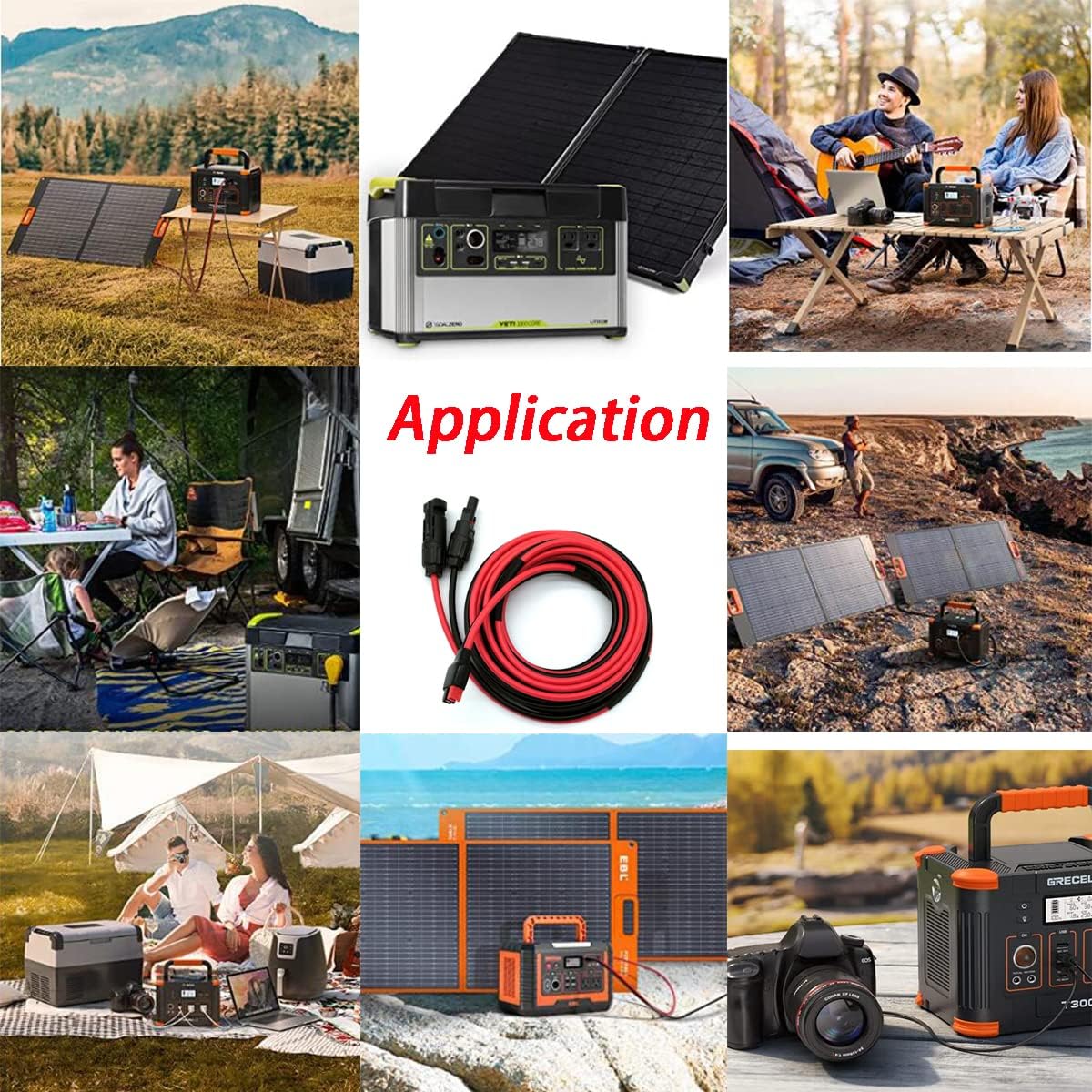 12AWG 50FT Solar to ADS Adapter Charge Cable for Solar Generator,Solar Charge Controller and Portable Power Stations (12AWG 50FT Horizontal)