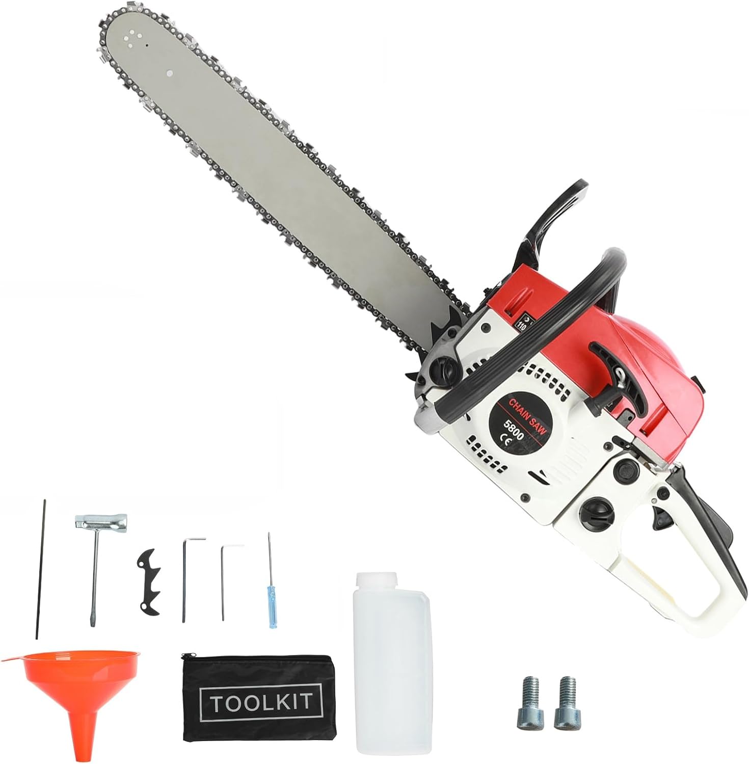 Gas Chainsaw, 58cc, 2-Cycle Engine, 20 Inch Chainsaw with Automatic Oiler, Handheld Cordless Gasoline Chain Saw Gas Powered Chainsaws For Wood Cutting, Tree Pruning, Tree Trimming and Land Clearing