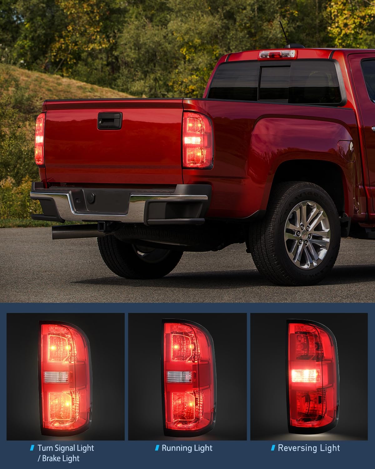 Nilight Taillight Assembly Compatible with 2015 2016 2017 2018 2019 2020 2021 2022 Chevy Colorado Tail Lights Rear Lamp Replacement OE Style Driver and Passenger Side w/Bulbs