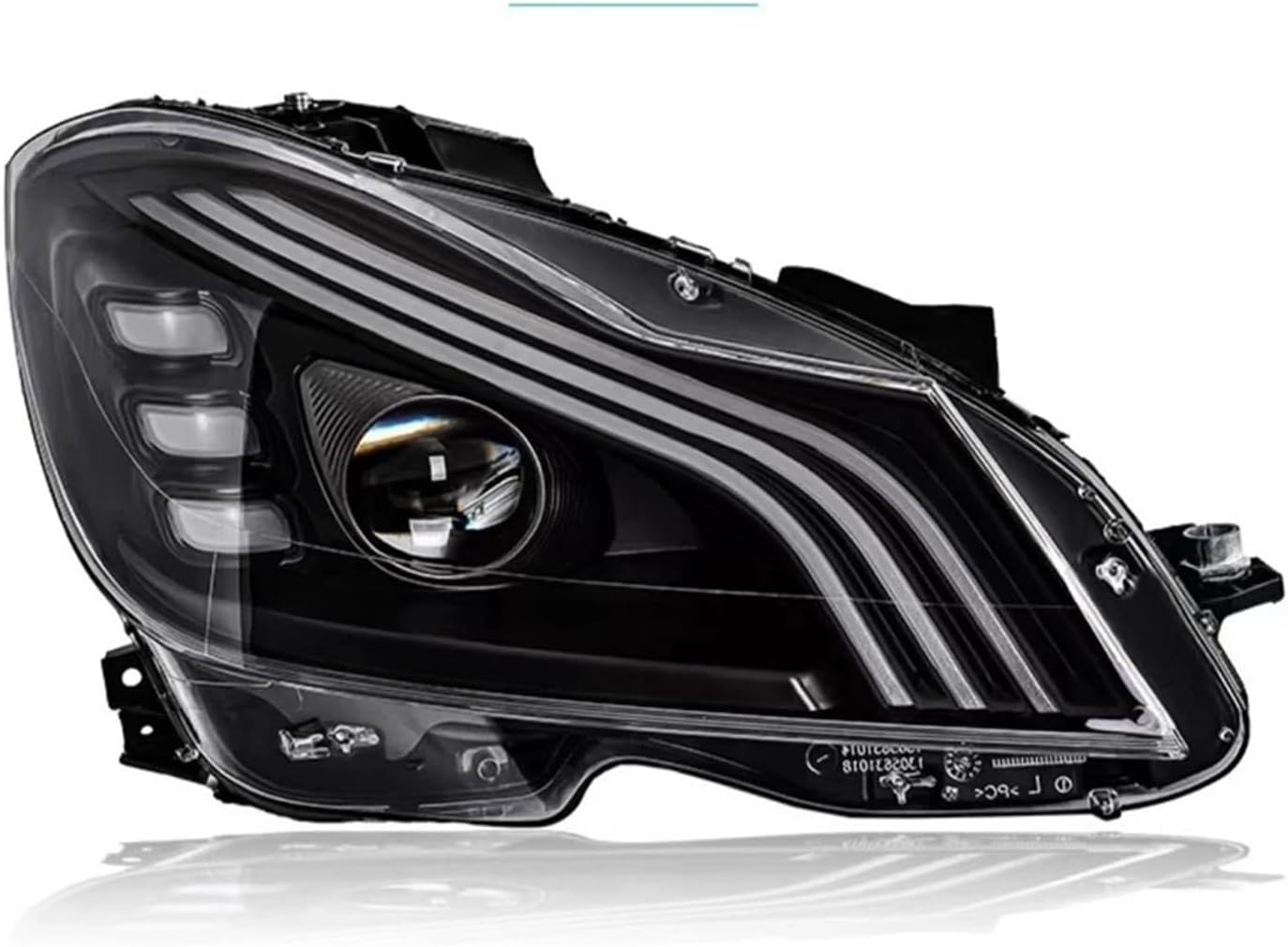 Car Lights Compatible For Benz C Class W204 2011-2014 Style LED Auto Headlamp Assembly Projector Lens Accessories Kit(2 PCS,Xenon)