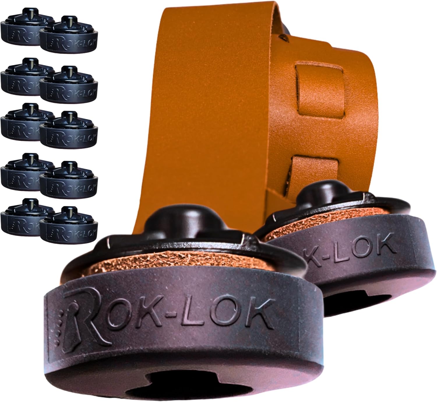 Rok-Lok PRO Guitar Strap Lock 5 PACK- Universal Strap Lock Sets with Anti-Scratch Coating for Electric, Acoustic & Bass Guitars- Guitar Locks with Rubberized Protection- No Mods, No Tools Needed