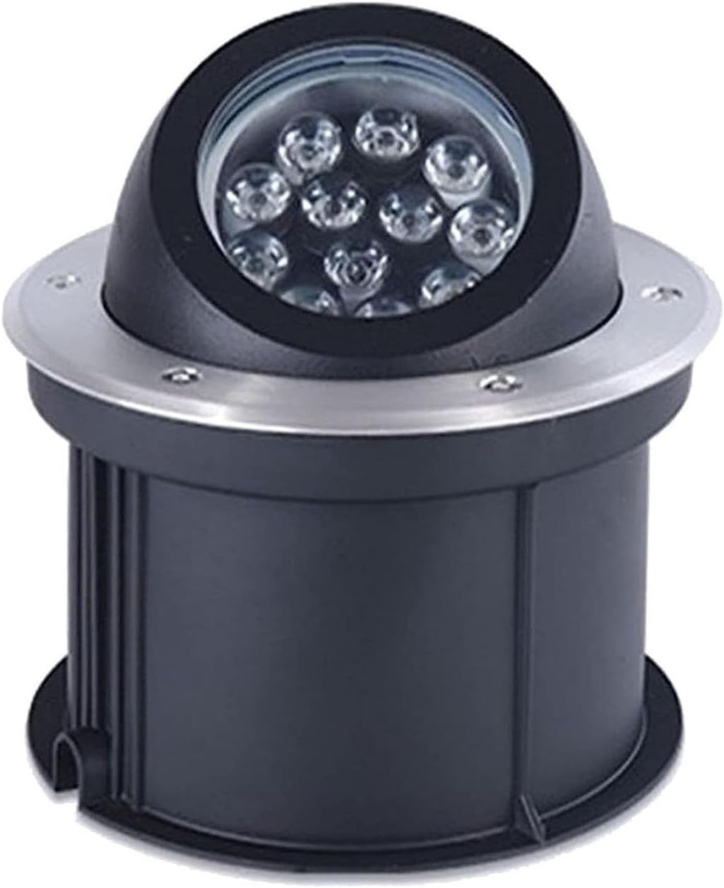 Outdoor Buried Lights - Ground LED Landscape Lamp, IP67 Waterproof Garden Ground Angle Oblique Spot Light, 85-265V Stainless Steel LED Round Underground Inground Lamp(Red,18W)