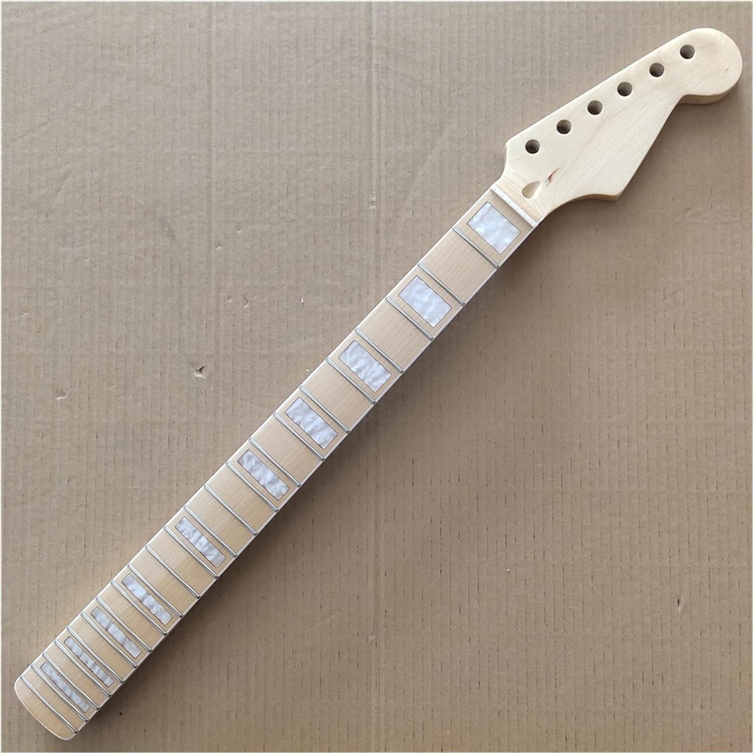 Maple Electric Guitar Neck 22 Frets Maple Fretboard Real Inlay Parts Unfinished Guitar Neck