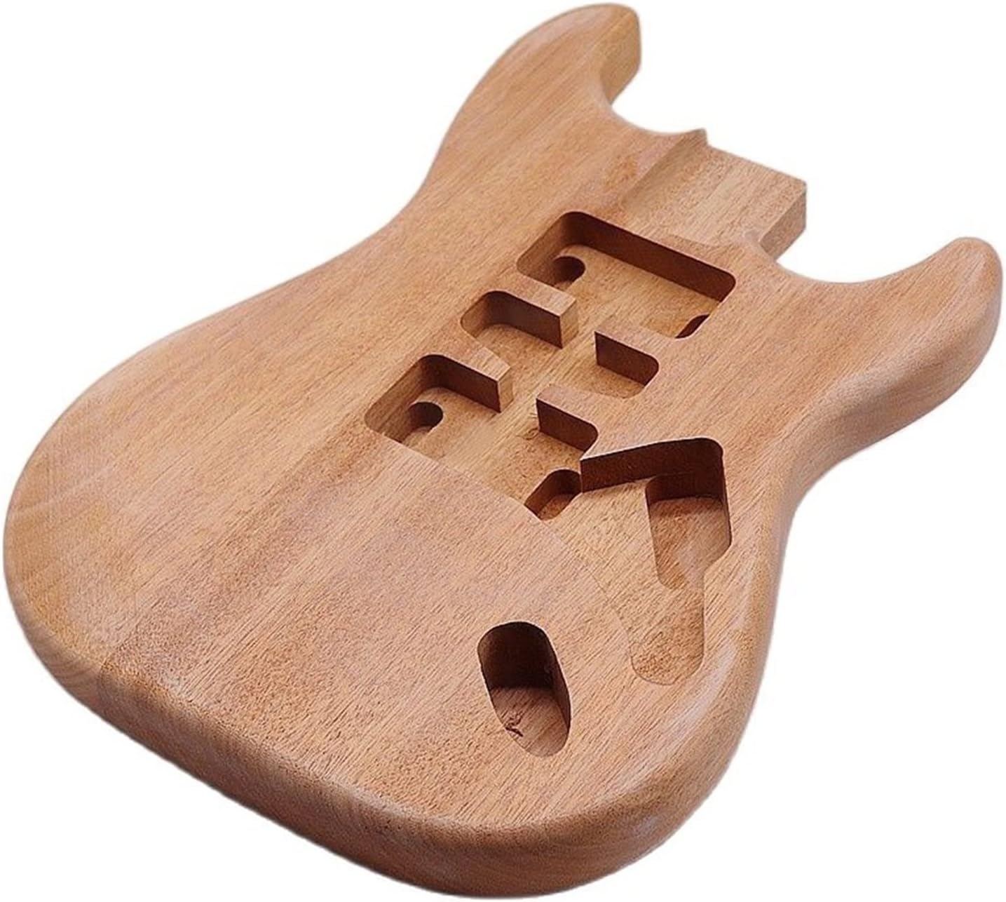 FLFL Wood Color Okoume Wood Hard Tail Guitar Body Electric Guitar Barrel Matte Finish Parts Unfinished Body Unfinished Guitar Kit