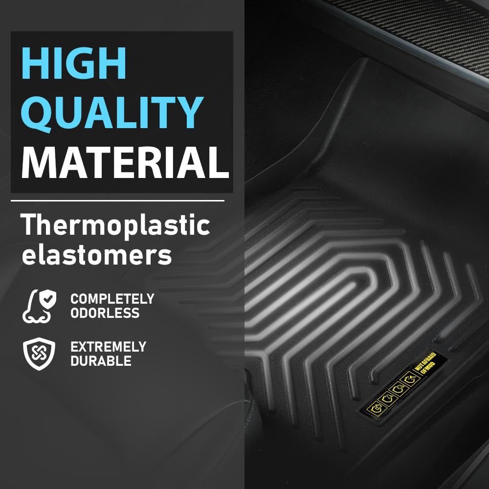 Floor Mats Fit Kia Telluride 2020-2025, Only Fit with 2nd Row Bucket Seat 4PCS Truck Mats TPE All Weather Protection Accessories