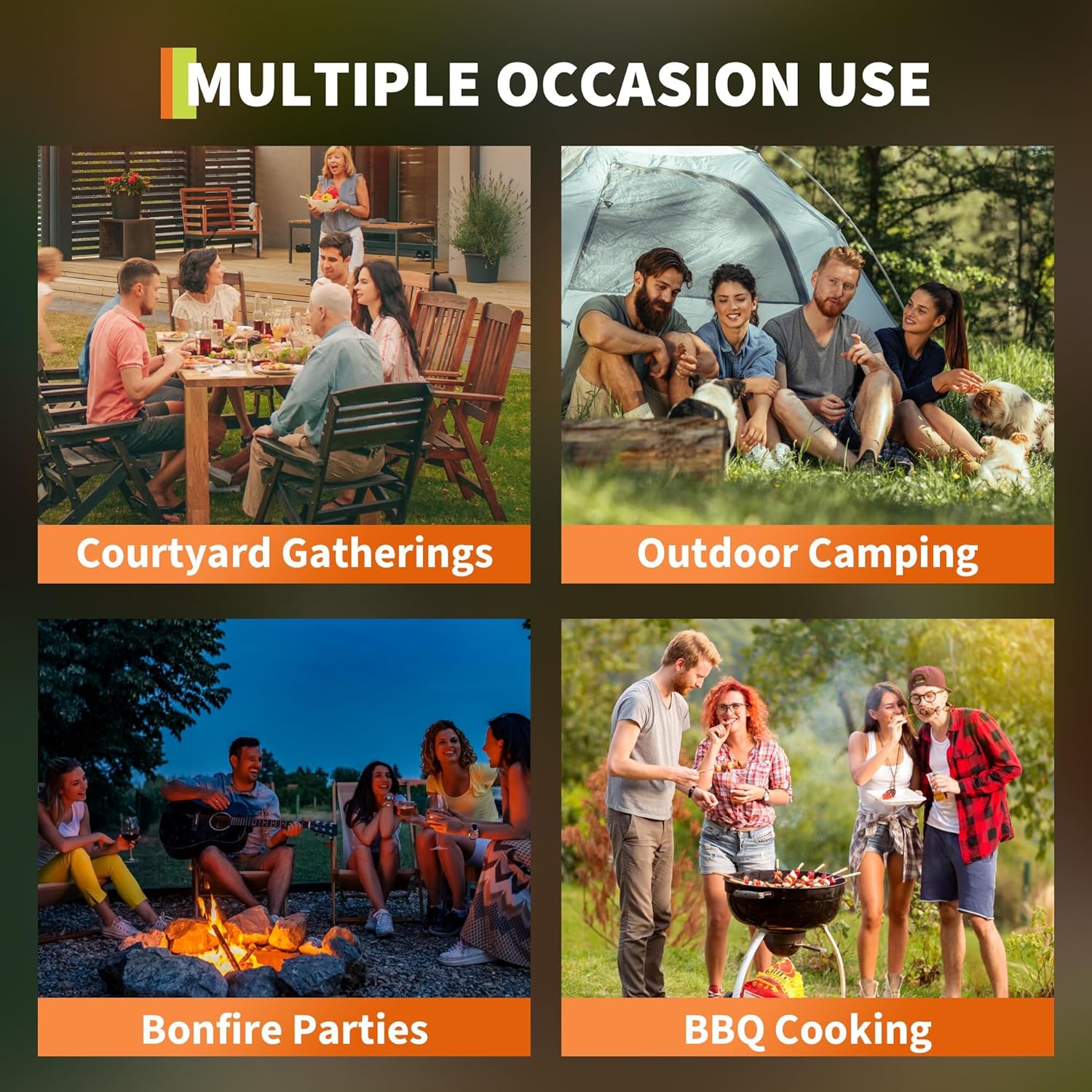 Smokeless Fire Pits for Outside, Wood Burning Outdoor Fire Pit with Removable Ash Pan & Dust Bag, Smokeless Fitpit for Camping, Backyard, Patio, Bonfire & Garden Gatherings