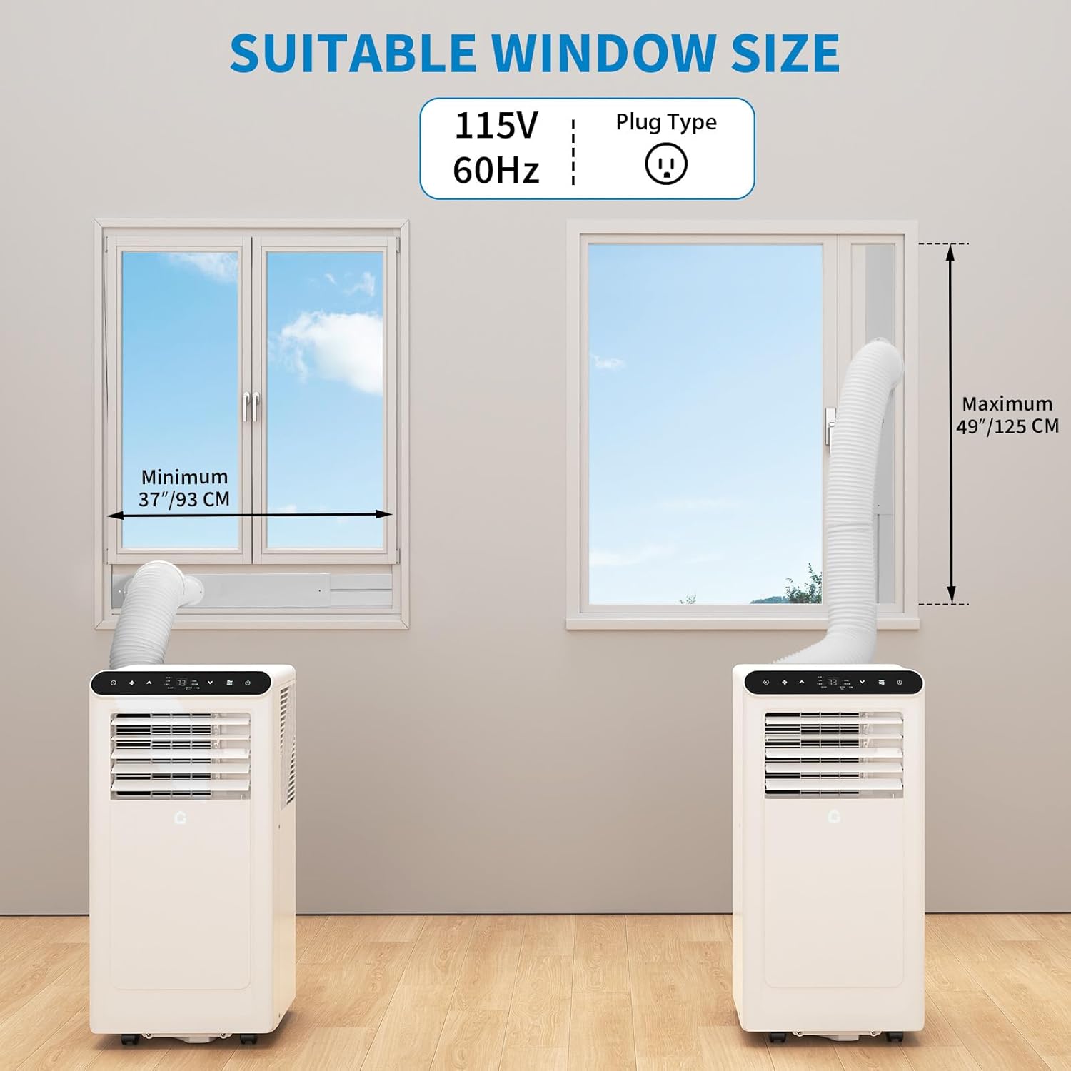 Portable Air Conditioner 8000 BTU, 3-in-1 AC Unit with Dehumidifier & Fan, Cools Rooms Up to 350 Sq.Ft, Remote Control, LED Display, Timer, Window Kit