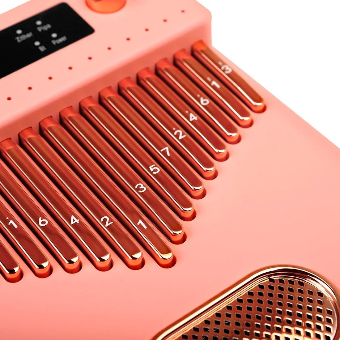 17-Key Electric Kalimba Thumb Piano with Bluetooth & Built-in Pickup — Portable Mbira Finger Piano for Beginners & Adults, Mahogany Resonance, Travel-Friendly (Pink Kalimba)