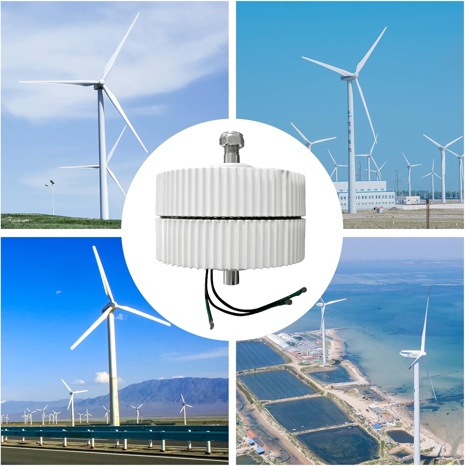 300W 24V Three-Phase AC Permanent Magnet Generator Mini High Efficiency 750RPM Low Speed Wind Generator Motor AC Alternator for Wind Generators DIY