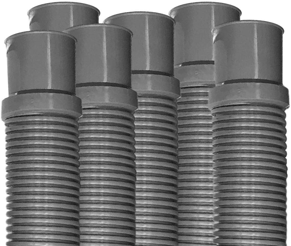 Puri Tech Heavy Duty Above Ground Pool Filter Hose, 1.5 Inch x 6 foot - 6 pack, Connects Skimmer to Pump on Concrete Pools or Filter to Return on Above Ground Pools