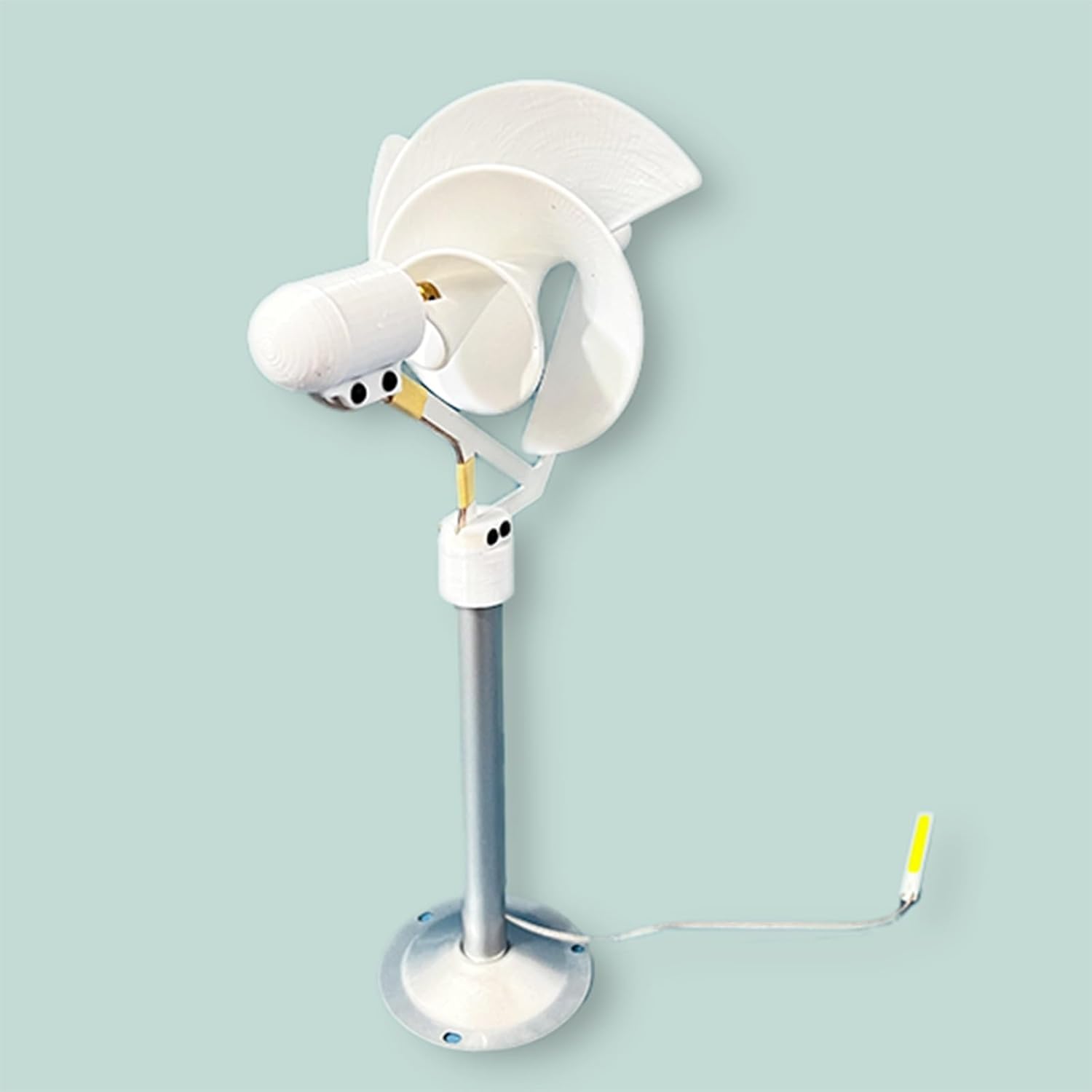 10W Micro Spiral Wind Generator with LED Light Vertical Axis Model Permanent Magnet Generator Wind Turbine DIY Small for Home or Gifts to Friends