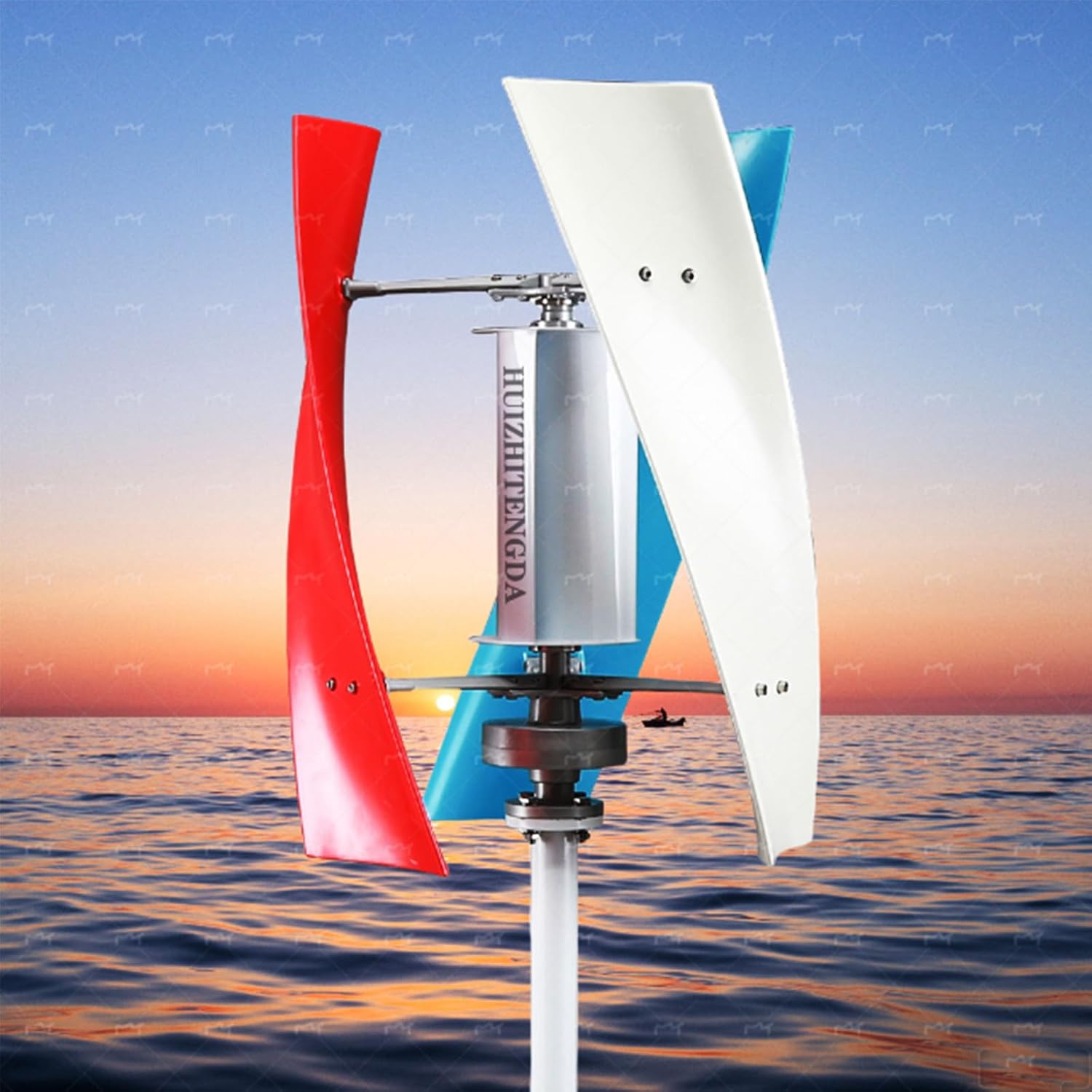 12000W Small Vertical Wind Turbine Generator Set for Home Use, Garden Wind Turbine Generator Vertical 12V 24V 48V with Charge Controller (3 Blades)