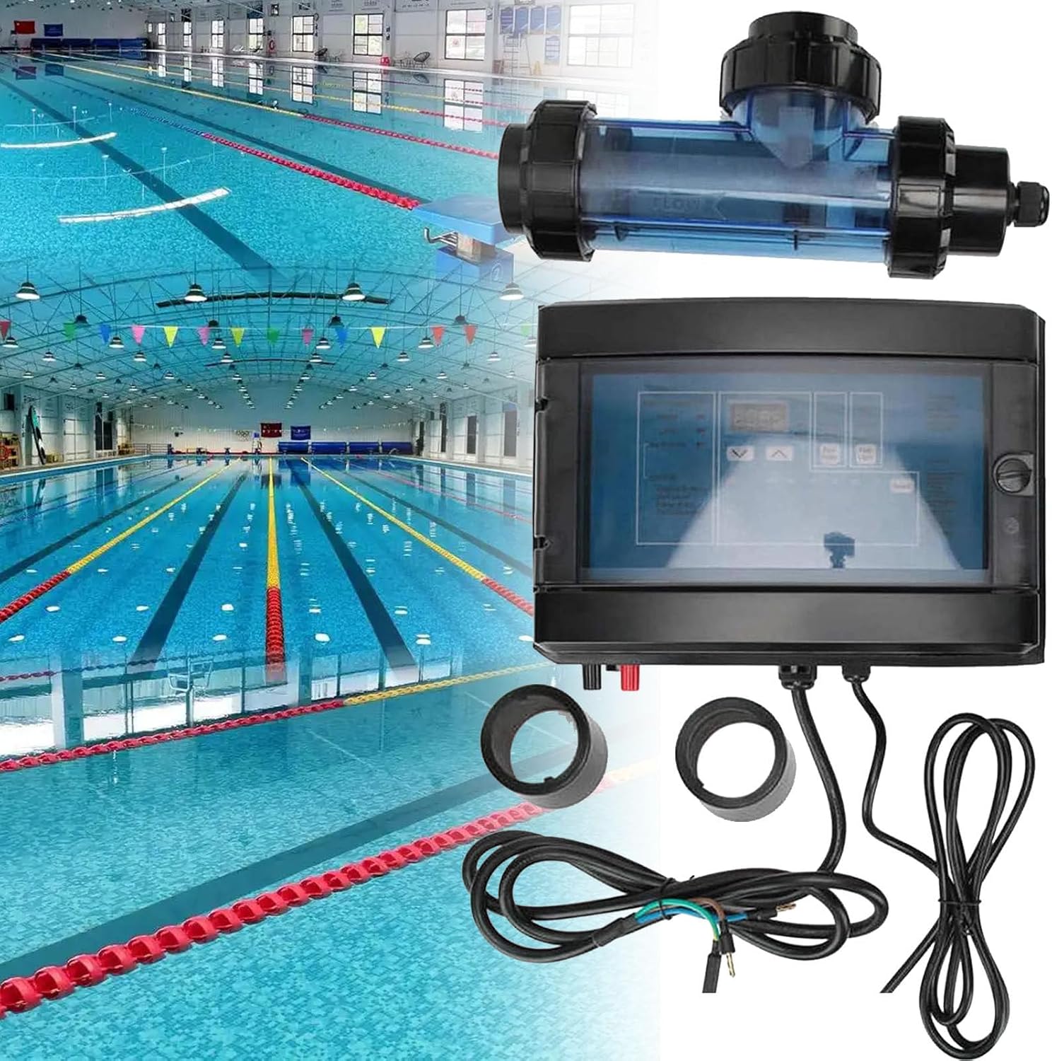 Swimming Pool Chlorinator,Salt Chlorine Generator,10/15/20/30/50 G/H Salt Water Pool Chlorinator System,Salt Chlorine Generator Suitable for Home Pool,30g/h