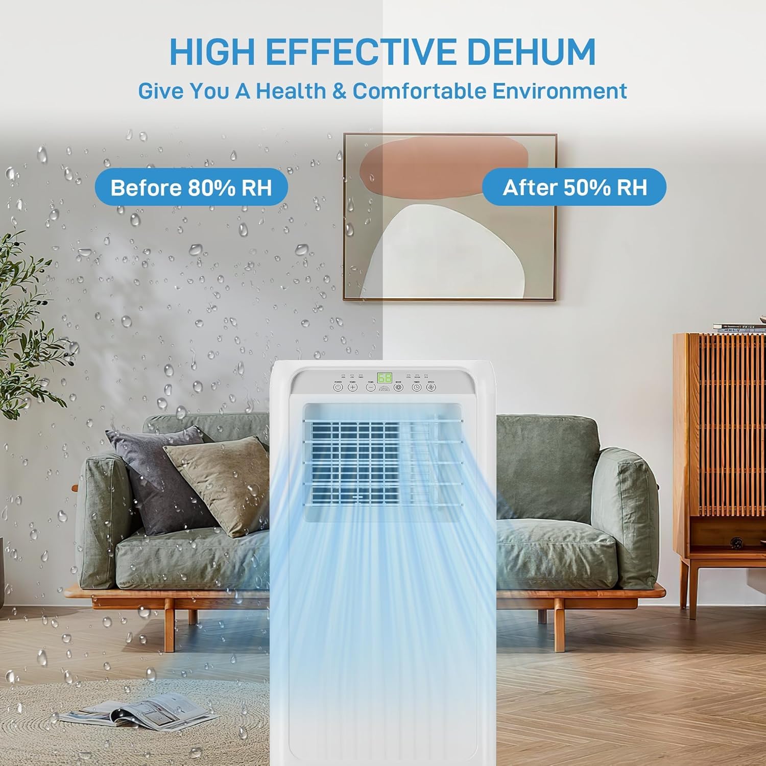 Portable Air Conditioner, 10000 BTU AC Unit 3-In-1 for Rooms Up to 450 Sq.Ft, Remote Control, 24H Timer, Window Kit Included, Ideal for Bedroom, Office, Home, White
