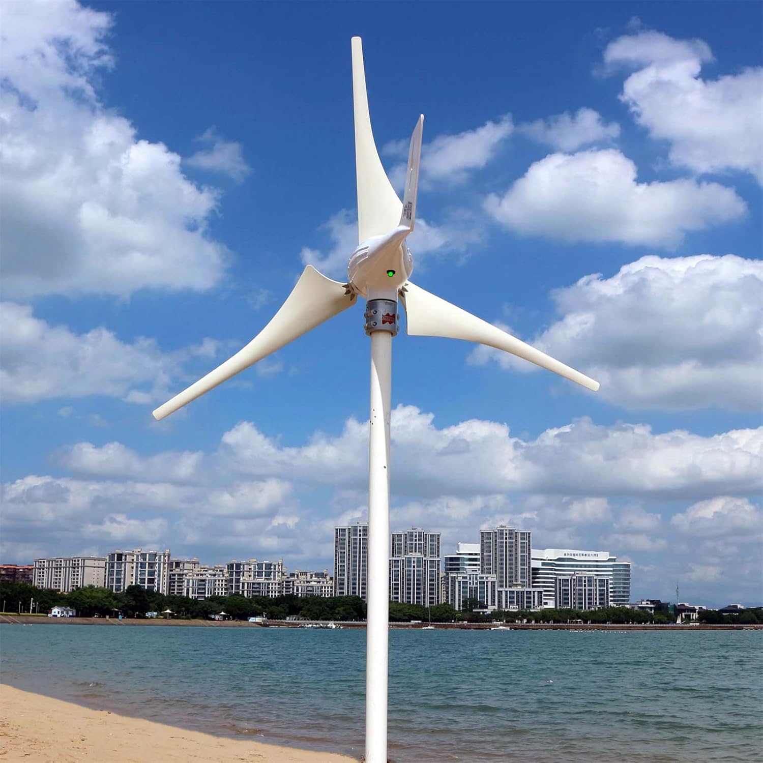 MARS ROCK 600W 24V AC Small Wind Turbine Generator Windmill with LED Indicator MPPT Controller for Wind Solar Hybrid System 2m/s Low Start Wind Speed 3 Blades(3S4-600H-24W-D)