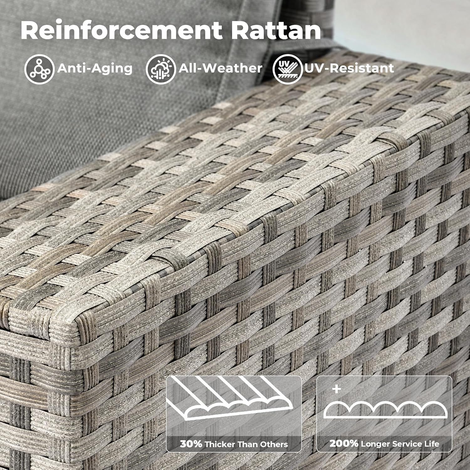 ovios 16 Pieces Patio Furniture Set, Outdoor Wicker Sectional Sofa with 54