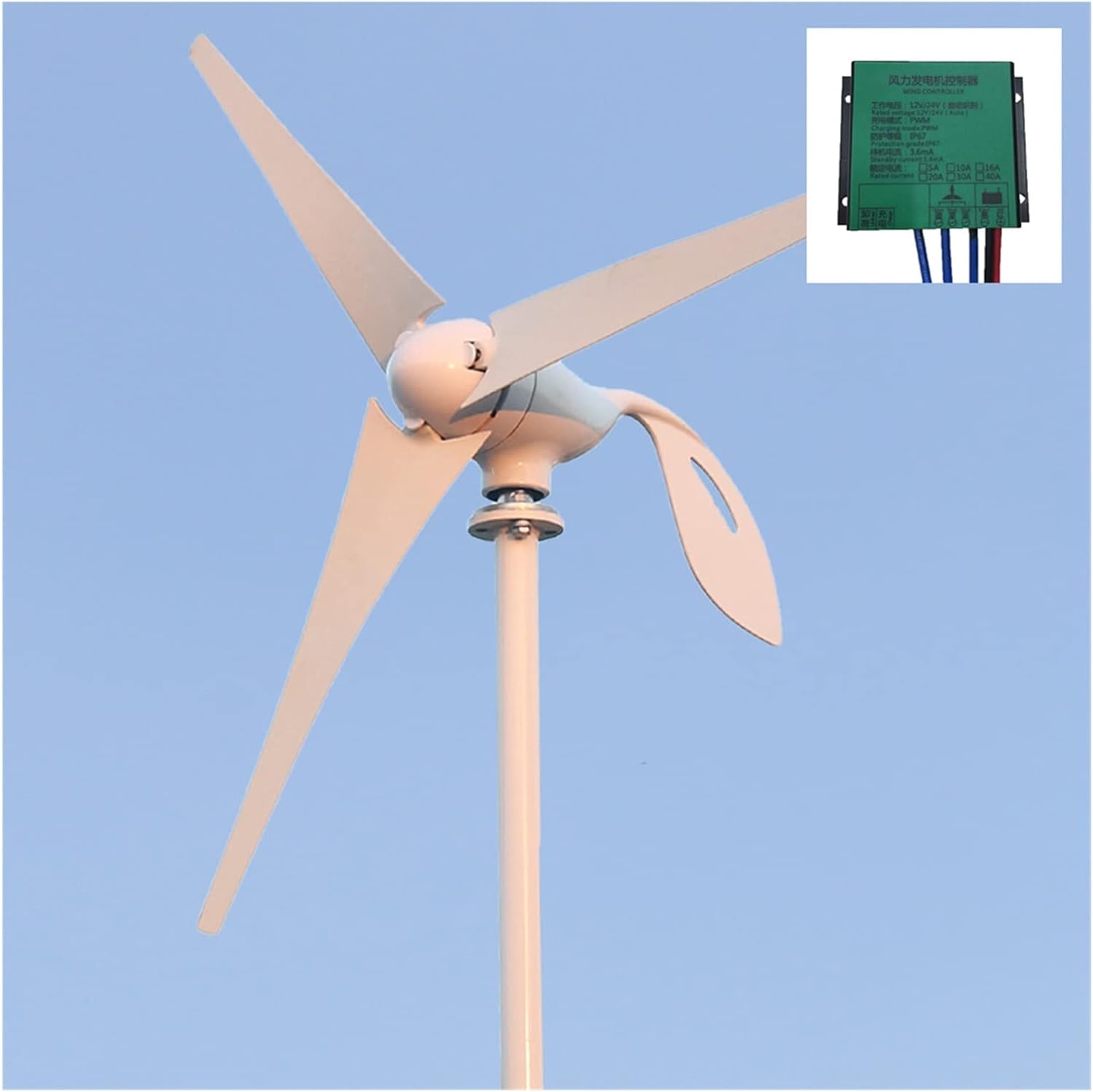 Wind Turbine AC 12V 24V Wind Turbine Generator Max 850W Wind Turbine Generator 800W Horizontal Wind Turbine With 12v 24v PWM Or MPPT Controller (Color : PWM Controller, Size : 3_12V_800W)