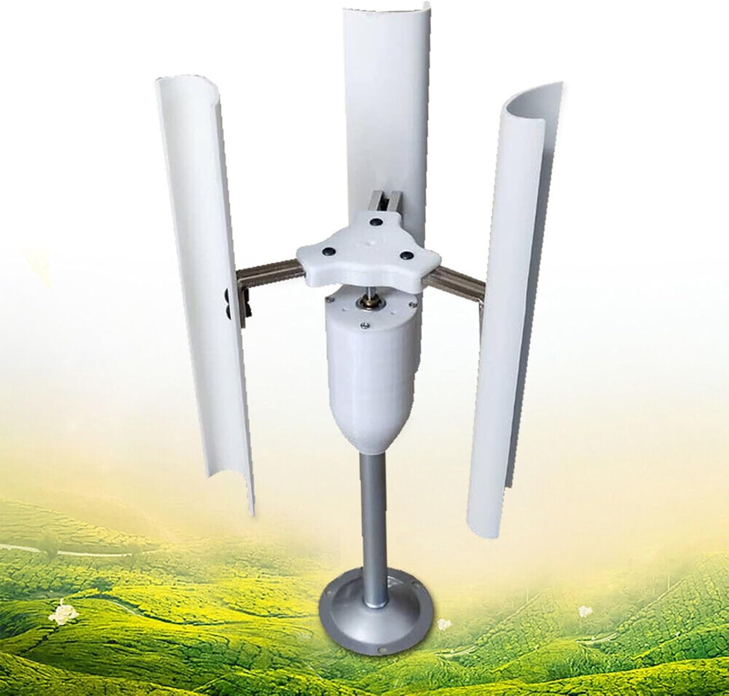 3-Blade DIY Vertical Axis Wind Turbine Model Wind Turbine Three-Phase Permanent Magnet Generator Windmill Toy Night Light Production DIY Display