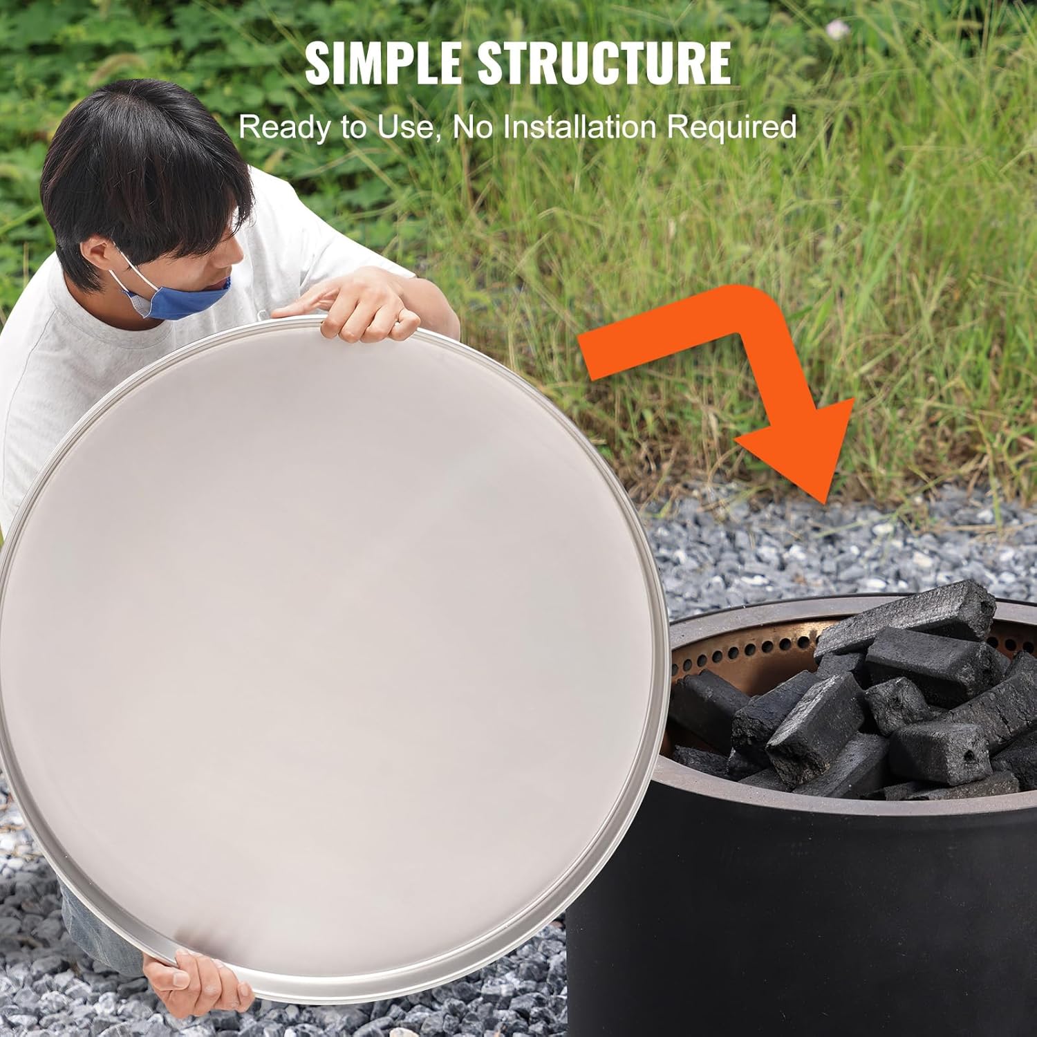 Happybuy Fire Pit Cover Lid, 20