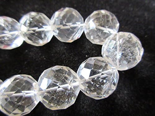 13 inch natural beads strand of 14-20mm faceted round crystal quartz gemstone beads for DIY jewelry - necklace, bracelet, earring, ring.