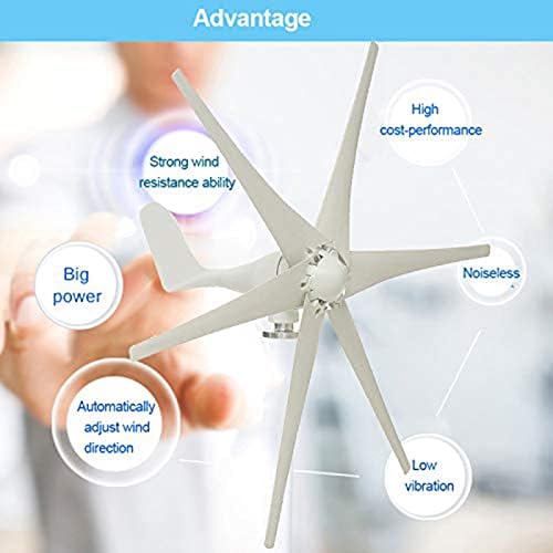 24V Low Noise 10000W Horizontal Wind Turbine Generator - 12V/24V Permanent Magnet with Hybrid Controller for Home Energy Solutions