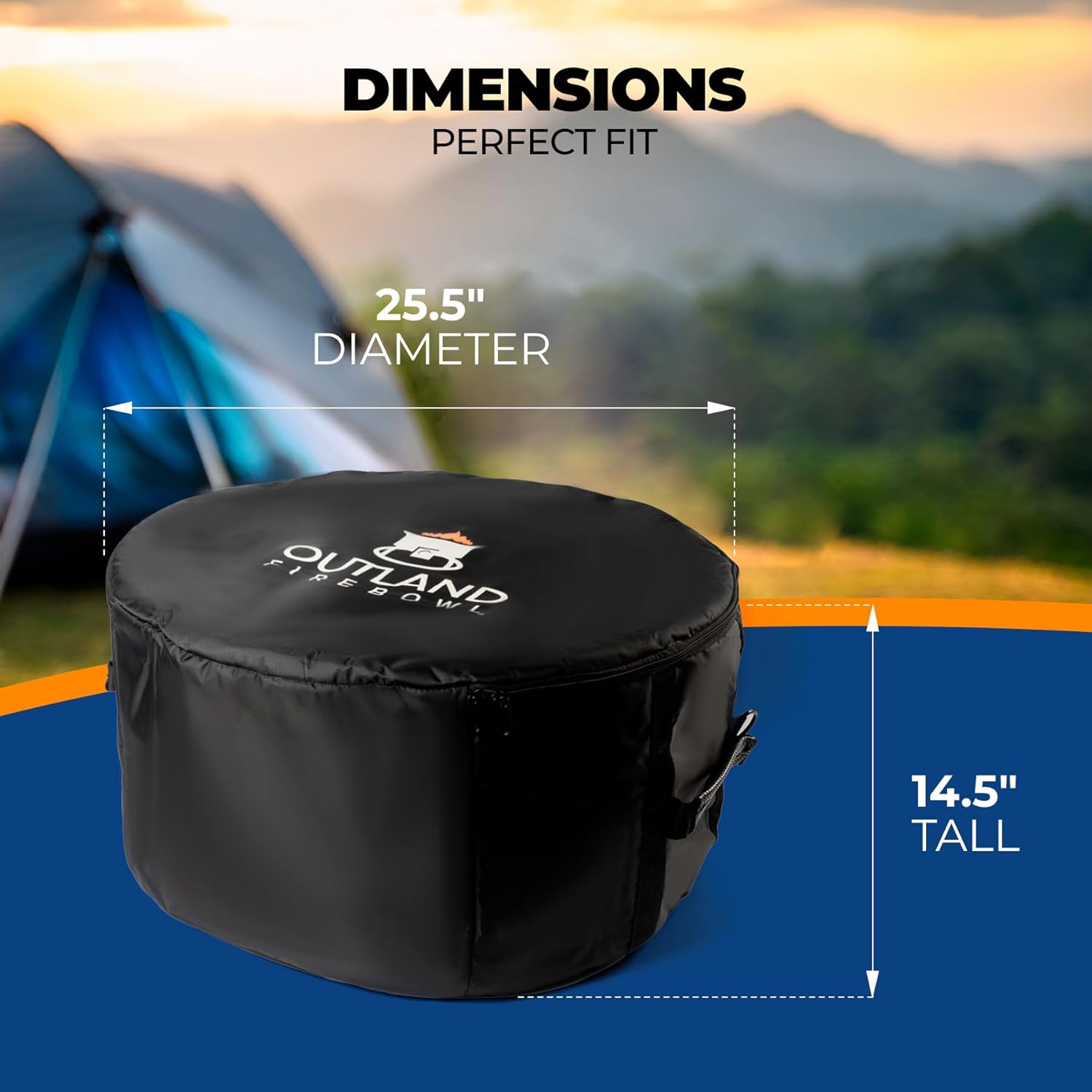 Outland Living Firebowl UV and Weather Resistant 761 Mega Carry Bag, Fits 24-Inch Diameter Outdoor Propane Gas Fire Pit