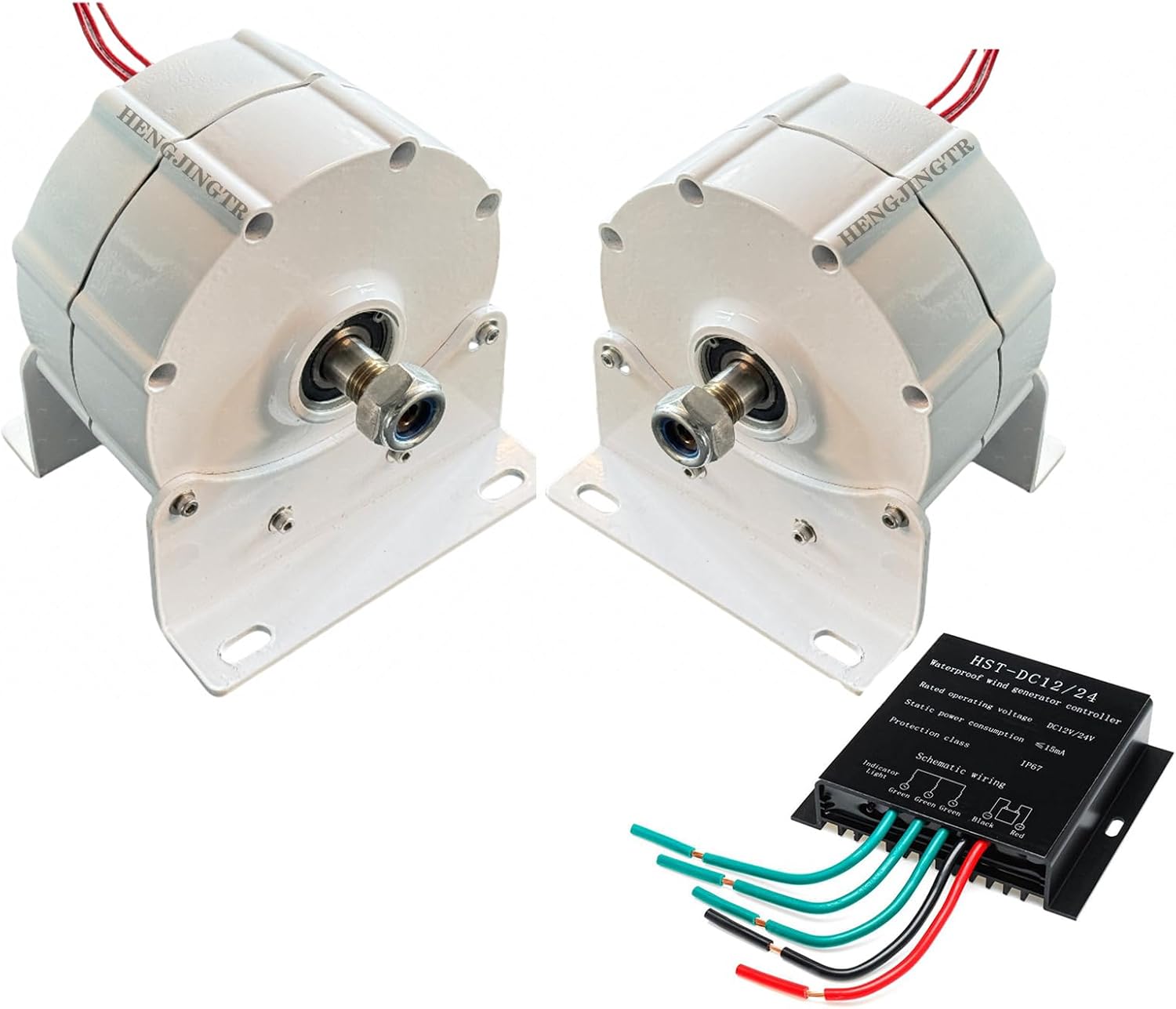 Low Speed 1500W-3500W Gearless Permanent Magnet Generator, 3 Phase 12V 24V 48V AC Alternator Generators with Base Use for Wind Turbine Water Turbine