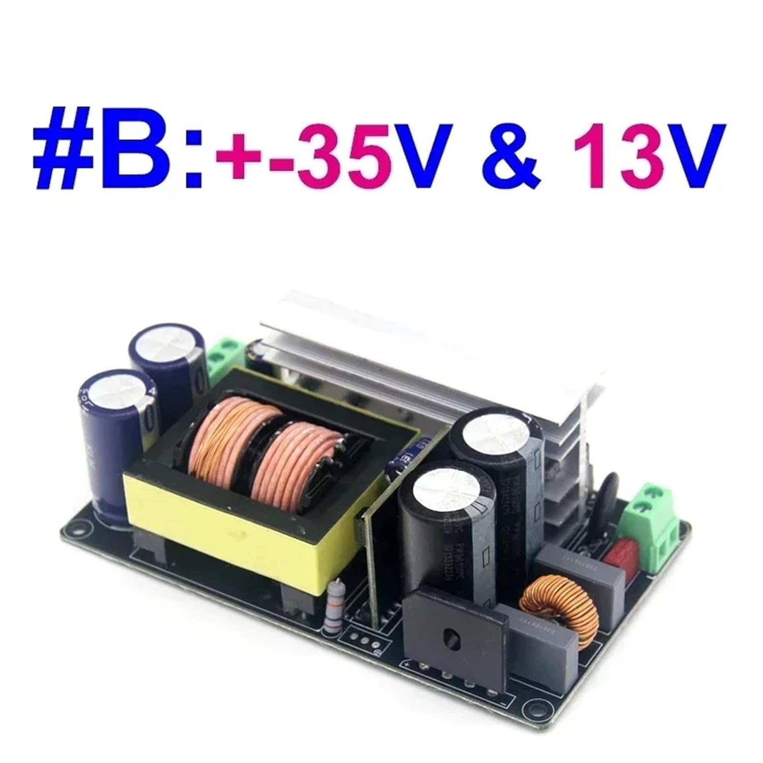 LLC Resonant Power Supply 600W Peak Digital Audio Amplifier Module Dual Voltage 30V-80V for TPA3255 High Efficiency 98%(Dual 35V)